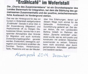Erzählcafe Alpenpost 2014